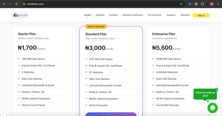 Cheapest Web hosting In Nigeria